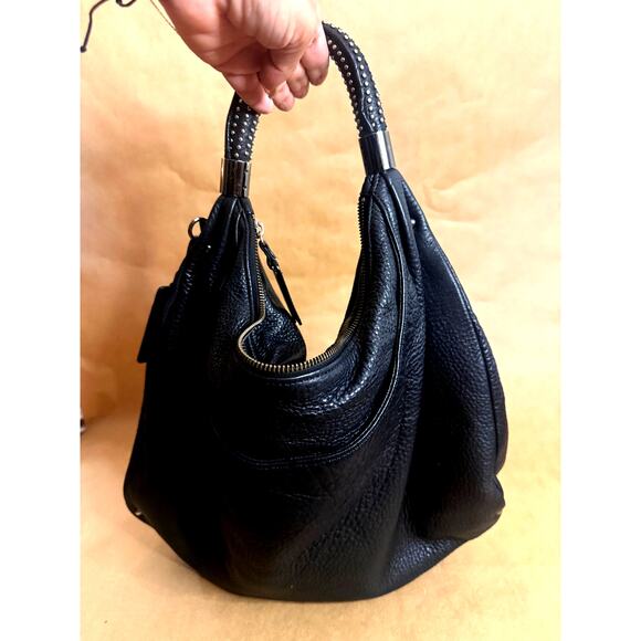 Kenneth Cole New York Leather Black Hobo Handbag - Picture 6 of 9